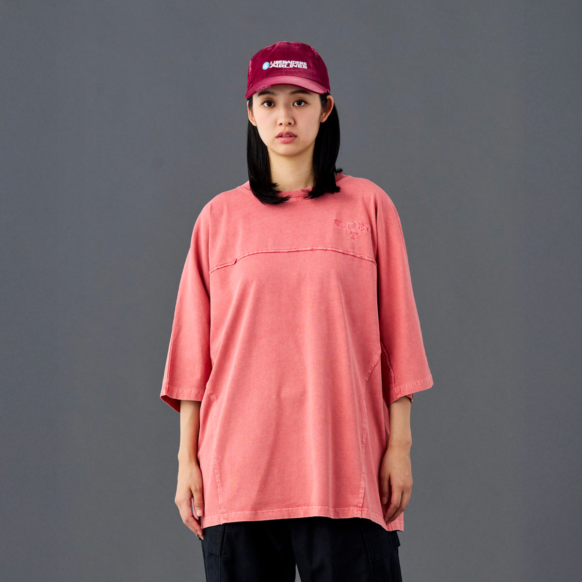 Liberaiders PIGMENT DYED DOLMAN SLEEVE TEE リベレイダース ピグメントダイ ドルマンスリーブ ティー 736042601【メンズ ドルマンスリーブTシャツ ビッグシルエットTシャツ 刺繍Tシャツ 26SS】