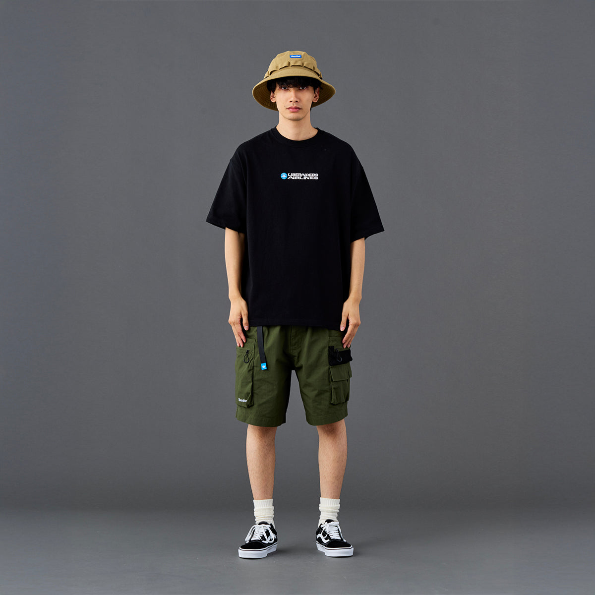 Liberaiders AIRLINE HEAVY WEIGHT TEE リベレイダース エアライン ヘビーウェイト ティー 736242601【メンズ 半袖 ゆったりシルエット 刺繍 26SS】