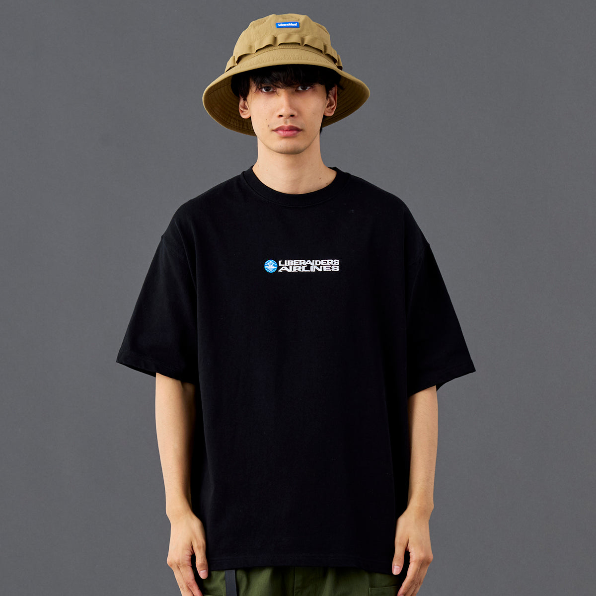 Liberaiders AIRLINE HEAVY WEIGHT TEE リベレイダース エアライン ヘビーウェイト ティー 736242601【メンズ 半袖 ゆったりシルエット 刺繍 26SS】