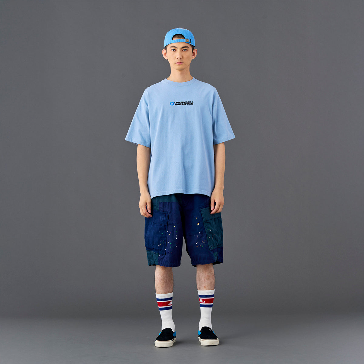 Liberaiders AIRLINE HEAVY WEIGHT TEE リベレイダース エアライン ヘビーウェイト ティー 736242601【メンズ 半袖 ゆったりシルエット 刺繍 26SS】