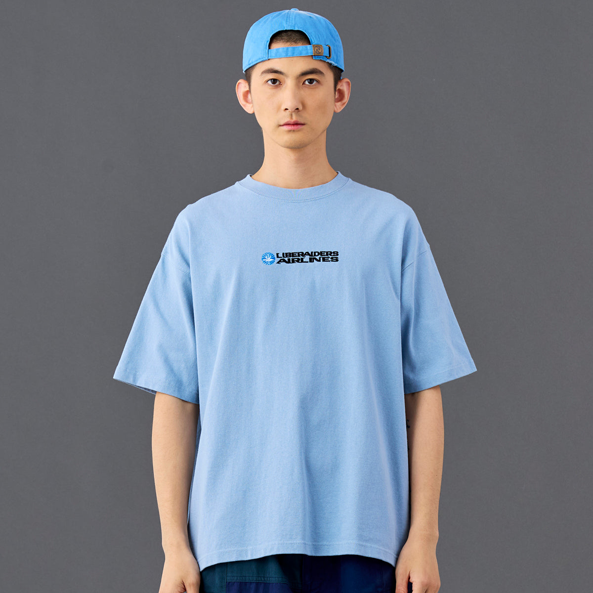 Liberaiders AIRLINE HEAVY WEIGHT TEE リベレイダース エアライン ヘビーウェイト ティー 736242601【メンズ 半袖 ゆったりシルエット 刺繍 26SS】