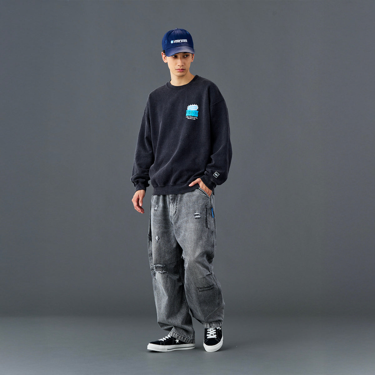 Liberaiders DAMAGED DENIM SARROUEL PANTS リベレイダース ダメージド デニム サルエル パンツ 737052601【メンズ サルエル ヴィンテージ加工 ダメージデニム 26SS】