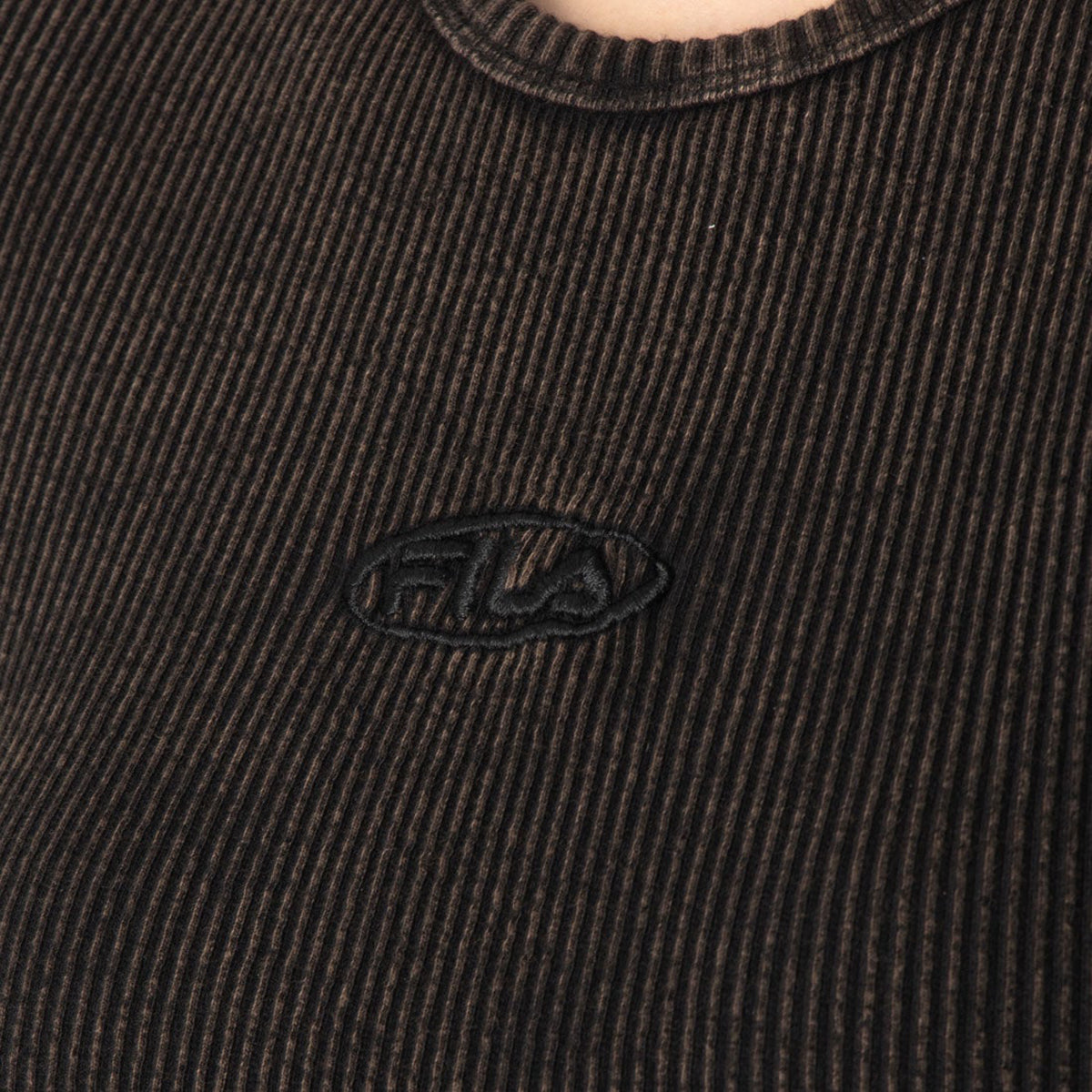 FILA PIGMENT RIB S/S TEE フィラ ピグメント リブ ショートスリーブ Tシャツ CE6SAW008【レディース 綿100% 製品染め加工 タイトフィット 26SS】