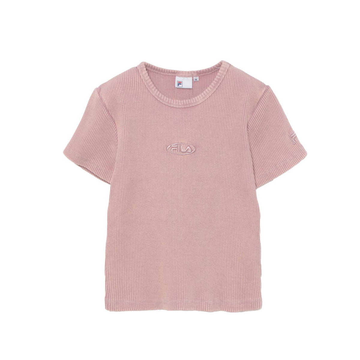 FILA PIGMENT RIB S/S TEE フィラ ピグメント リブ ショートスリーブ Tシャツ CE6SAW008【レディース 綿100% 製品染め加工 タイトフィット 26SS】