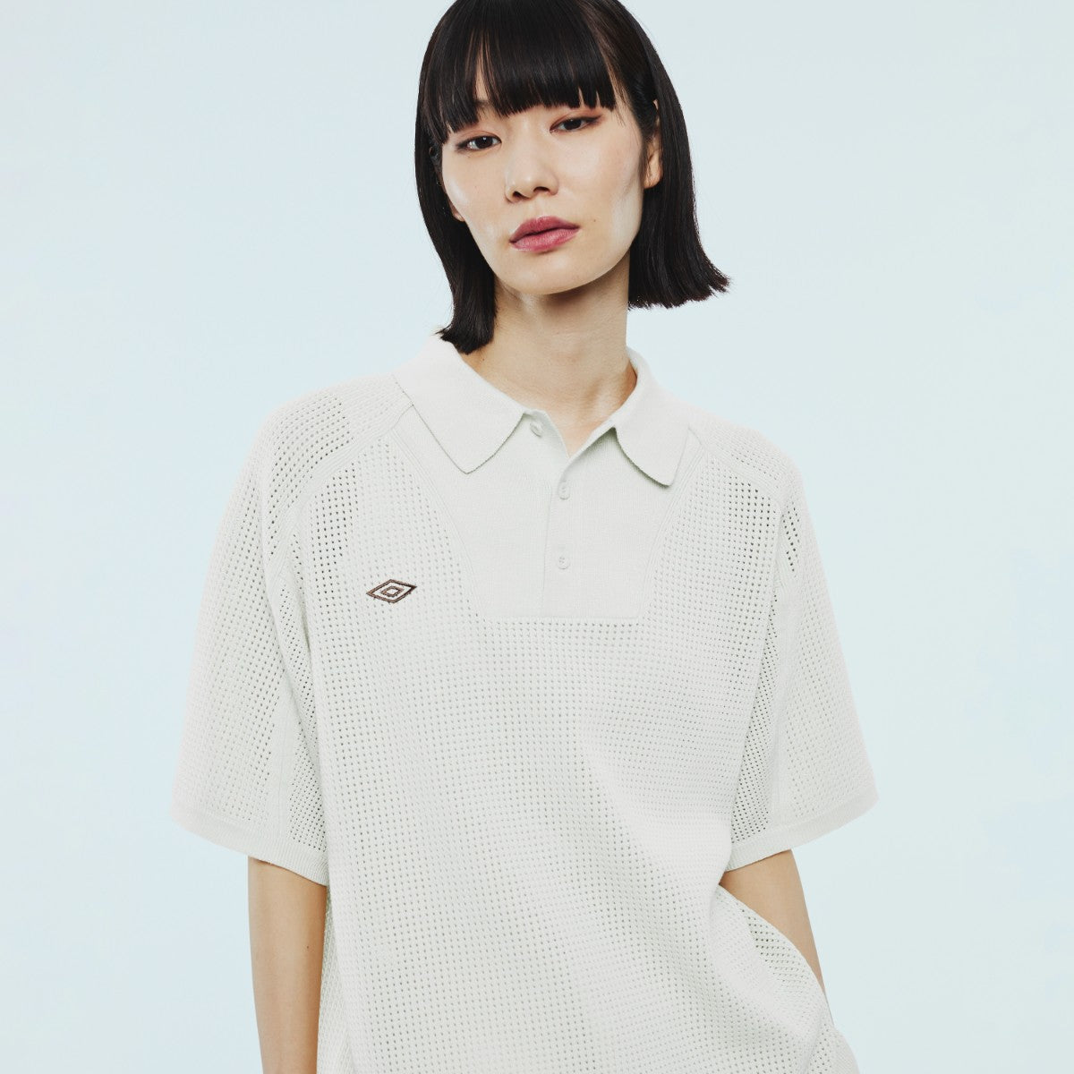 UMBRO HOUSE Mesh Knit Game Shirt アンブロハウス メッシュニットゲームシャツ UMHO2601-KN01【レディース ニットシャツ メッシュ素材 通気性 26SS】