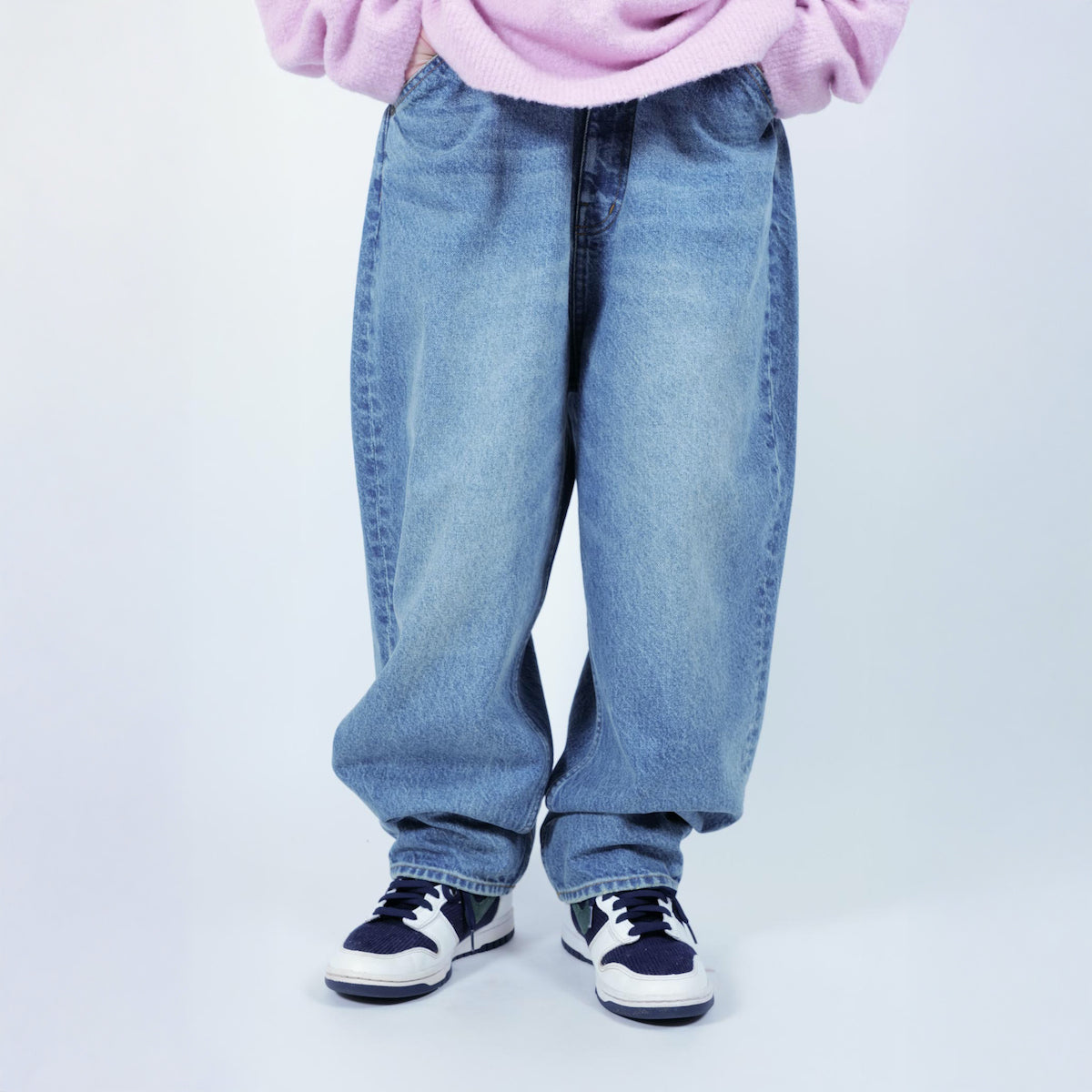 APPLEBUM “Selena” Wide Tapered Denim Pants (Damage) アップルバム セレナ ワイドテーパードデニムパンツ(ダメージ) 2520801D【メンズ デニムパンツ ワイドシルエット テーパードパンツ 26SS】
