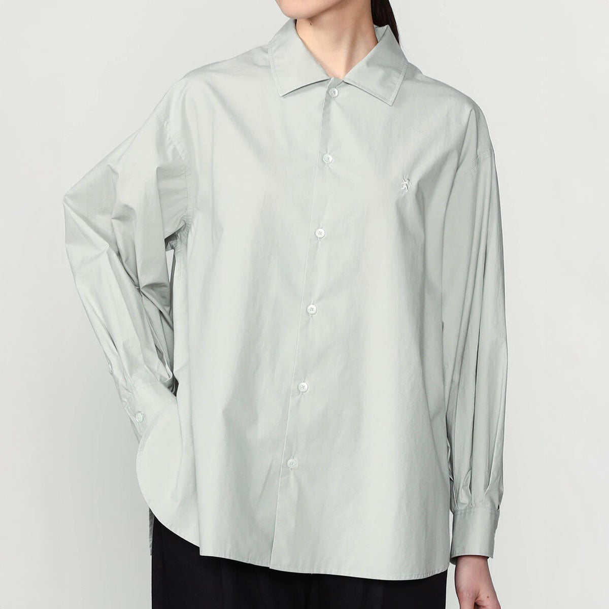 Gymphlex Cotton L/S tunic shirt ジムフレックス コットン 長袖チュニックシャツ GY-B0365-OGT【レディース 長袖シャツ リラックスサイズ サイドスリット 26SS】