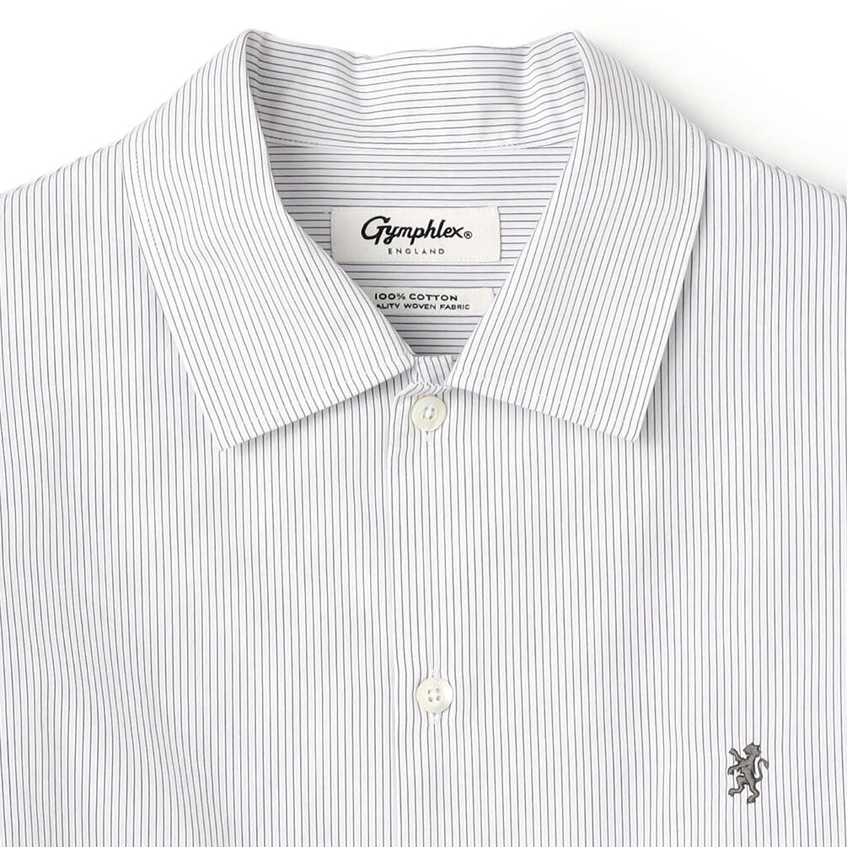 Gymphlex Cotton Stripe L/S Tunic Shirt ジムフレックス コットン ストライプ 長袖チュニックシャツ GY-B0365-PSE【レディース 長袖シャツ リラックスサイズ サイドスリット 26SS】