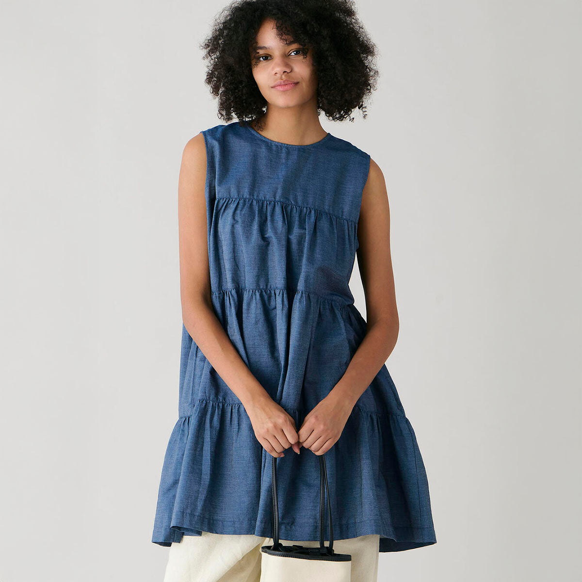 Gymphlex Tiered tunic ジムフレックス ティアードチュニック GY-B0470-DPD【レディース コットン素材 デニム生地 26SS】