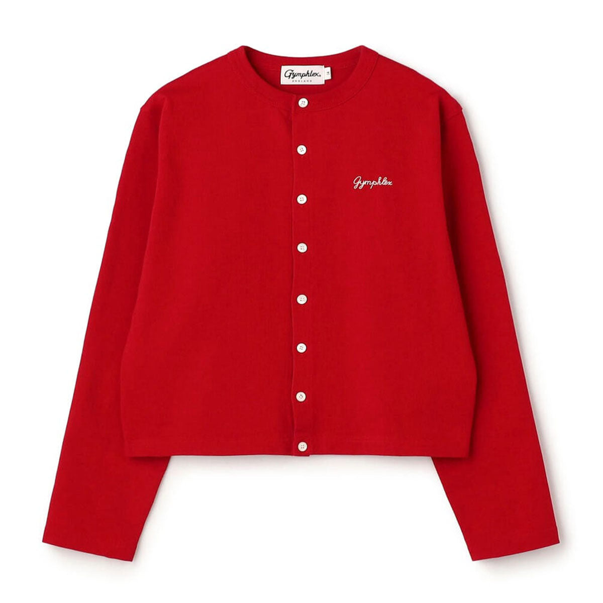 Gymphlex Cotton L/S short cardigan ジムフレックス コットン 長袖ショートカーディガン GY-C0367-SCT【レディース コットン素材 刺繍ロゴ 長袖 26SS】