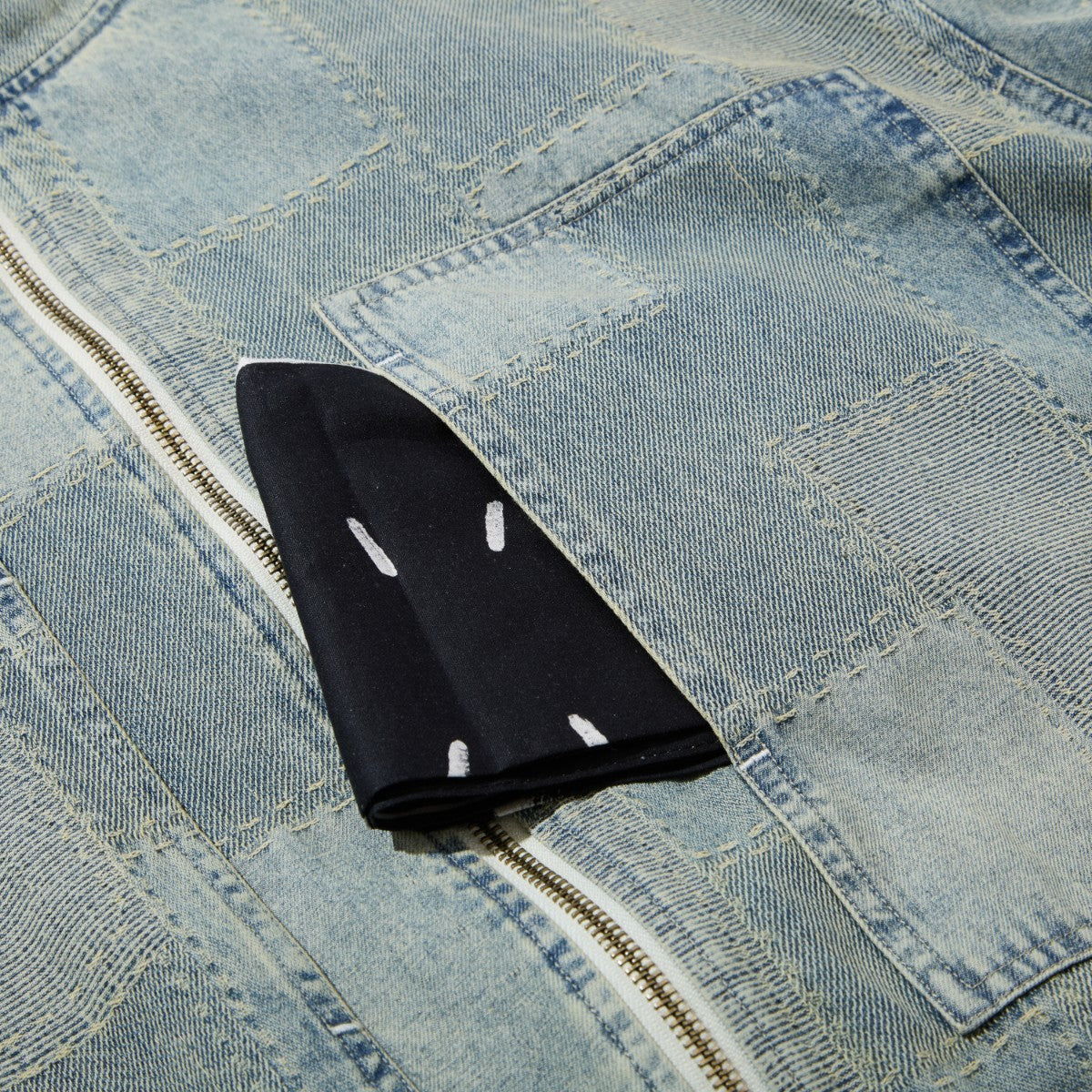 Diaspora skateboards Starbury Parka ディアスポラ スケートボード スターベリーパーカー DSP-26SS-0T02【メンズ フード付きジャケット パッチワークデニム カモフラージュ柄 ボックスシルエット ドローコード仕様 26SS】