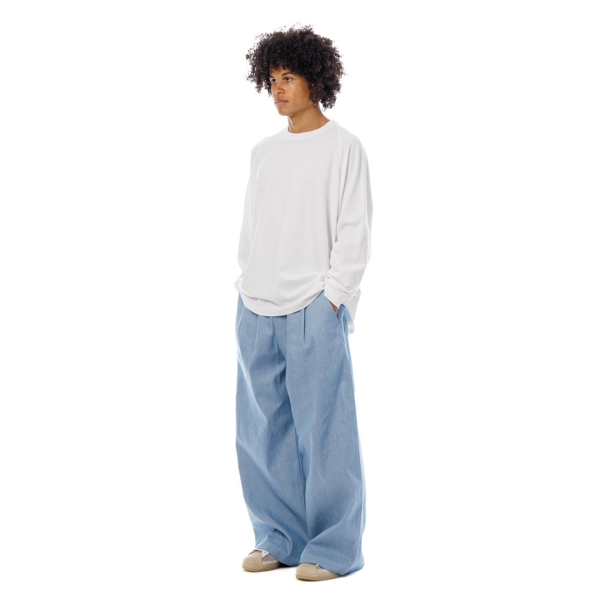 Sandinista Light Denim Easy Baggy Pants サンディニスタ ライト デニム イージー バギー パンツ 60426PS01-BT【メンズ イージーパンツ バギーシルエット ストレートデニム 26SS】