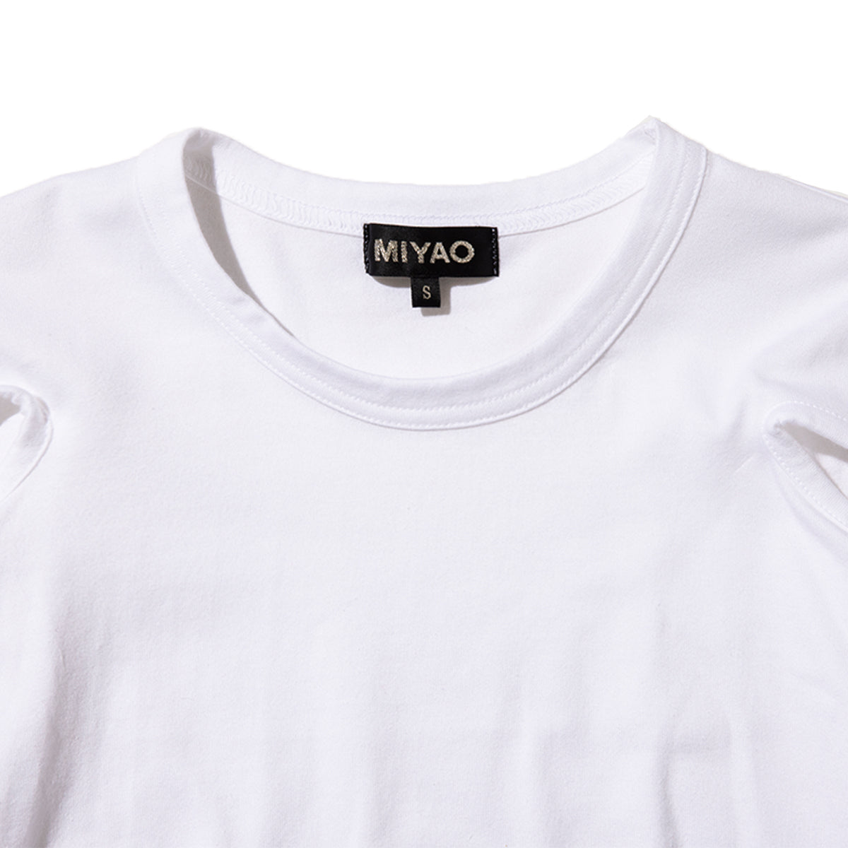 MIYAO Ribbon Cuff Tee ミヤオ 袖口リボン ティー METS-03【レディース コットン素材 リボン 26SS】
