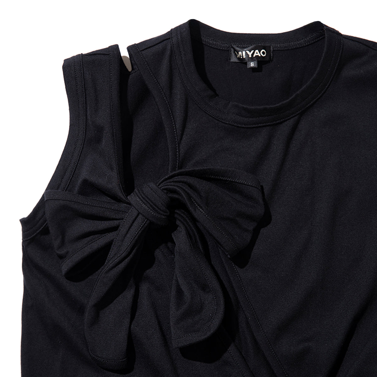 MIYAO Front Ribbon Tank Top ミヤオ 前身頃リボンタンクトップ METS-04【レディース コットン素材 リボン 26SS】