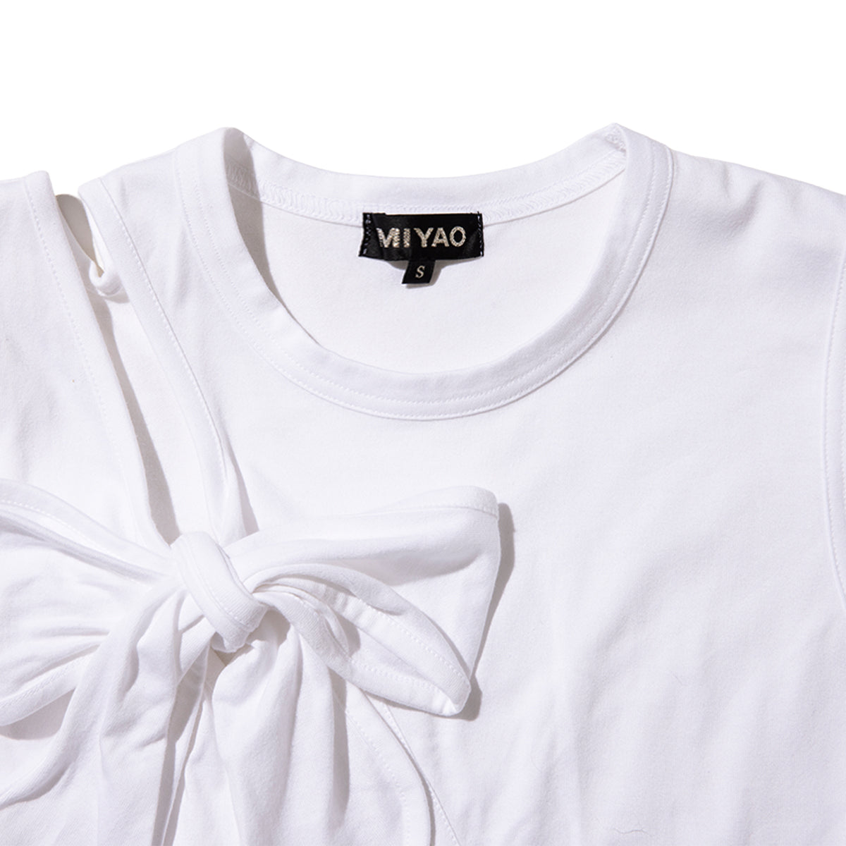 MIYAO Front Ribbon Tank Top ミヤオ 前身頃リボンタンクトップ METS-04【レディース コットン素材 リボン 26SS】
