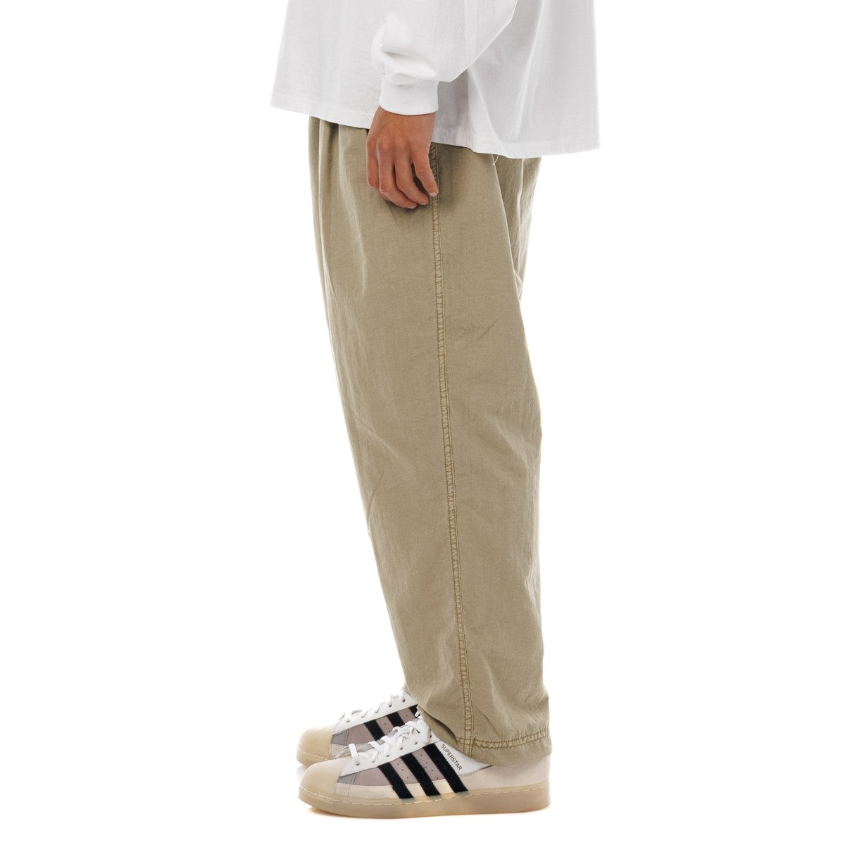Sandinista Nylon 2Tuck Pants - Overdyed サンディニスタ ナイロン 2タック パンツ オーバーダイ 60426PS05-BT【メンズ ナイロンパンツ ドローコード 裾ゴム 26SS】