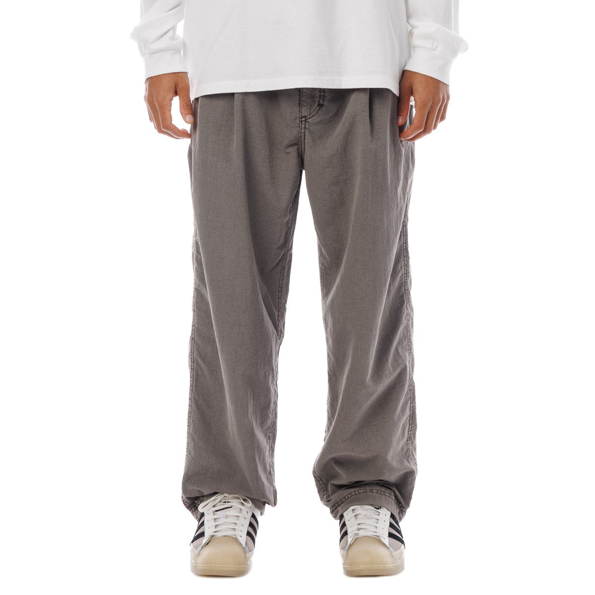 Sandinista Nylon 2Tuck Pants - Overdyed サンディニスタ ナイロン 2タック パンツ オーバーダイ 60426PS05-BT【メンズ ナイロンパンツ ドローコード 裾ゴム 26SS】