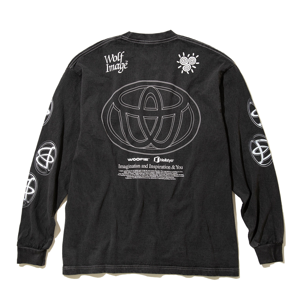 SAYHELLO Pigment Team Wolf L/S Tee セイハロー ピグメント チーム ウルフ ロングスリーブ ティー 26SS-D2-04【メンズ コラボ コットン素材 ピグメント加工 長袖 26SS】