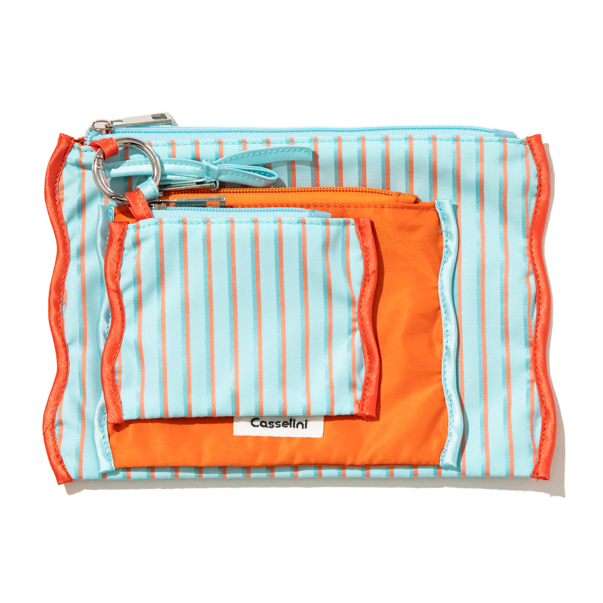 Casselini Stripe Pouch Set キャセリーニ ストライプポーチセット 255-110601【レディース ストライプ カラビナ付き 26SS】