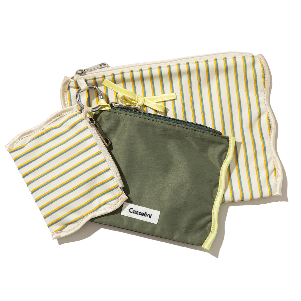 Casselini Stripe Pouch Set キャセリーニ ストライプポーチセット 255-110601【レディース ストライプ カラビナ付き 26SS】