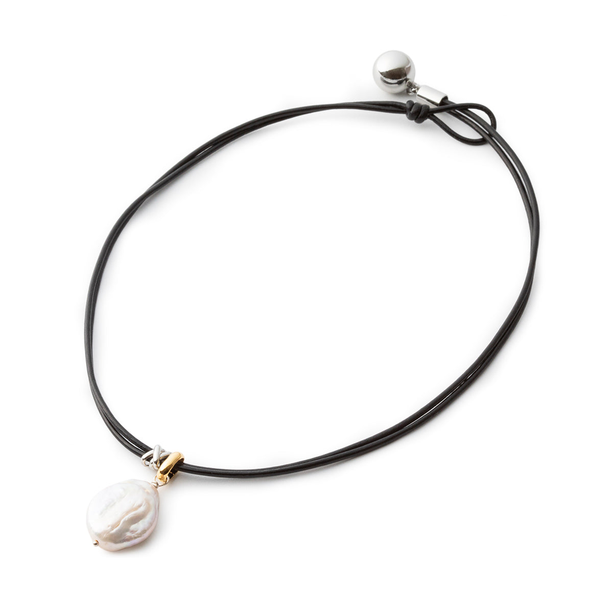 LAPUIS Pearl leather choker 255-220101 – Kinetics（キネティクス