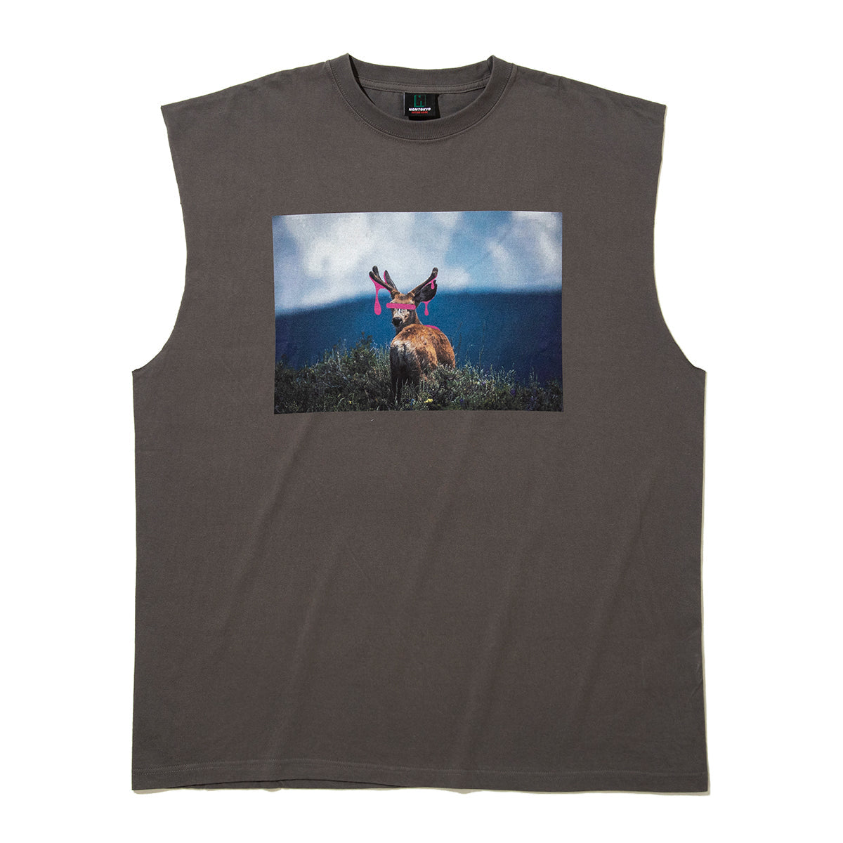 NON TOKYO DEER PRINT NO-SLEEVE T-SHIRT ノントーキョー ディアー プリント ノースリーブ Tシャツ NON-26S-0430【レディース グラフィック ノースリーブ 26SS】