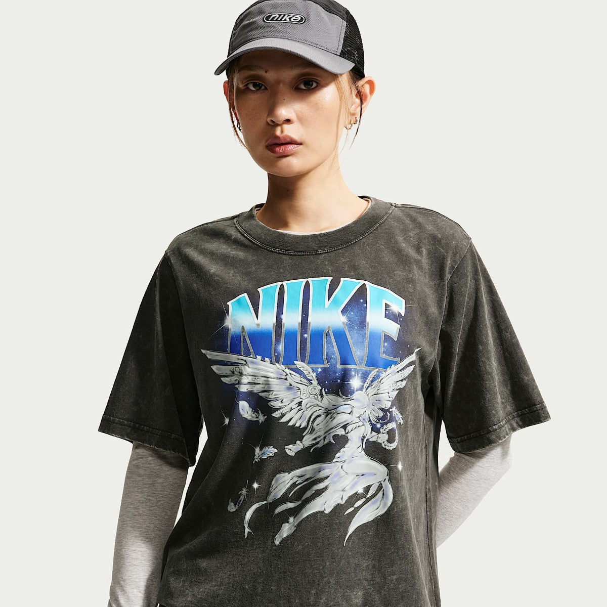 NIKE NSW Retro Flare Short Sleeve T-Shirt ナイキ ウィメンズ NSW レトロ フレア S/S Tシャツ IW1198【レディース 半袖トップス カジュアルウェア コットン素材 ルーズフィット 26FW】