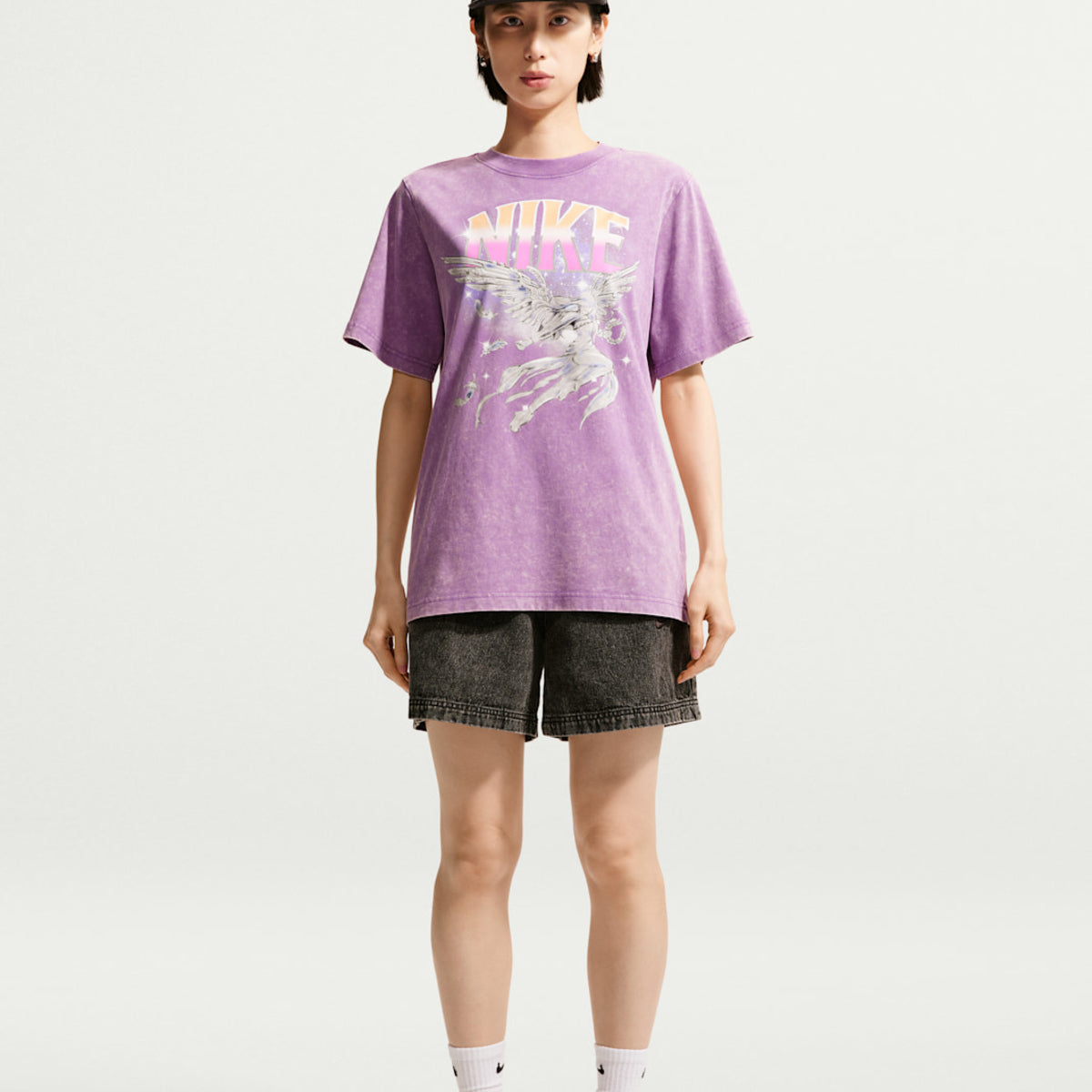 NIKE NSW Retro Flare Short Sleeve T-Shirt ナイキ ウィメンズ NSW レトロ フレア S/S Tシャツ IW1198【レディース 半袖トップス カジュアルウェア コットン素材 ルーズフィット 26FW】