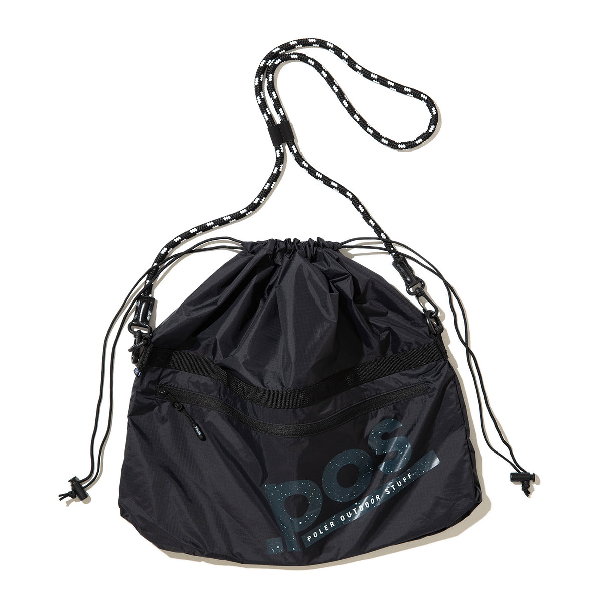 POLER DRAWSTRING SLING BAG ポーラー ドローストリング スリングバッグ 261MCV0094【メンズ ナイロン素材 ジップポケット バッグインバッグ 26SS】