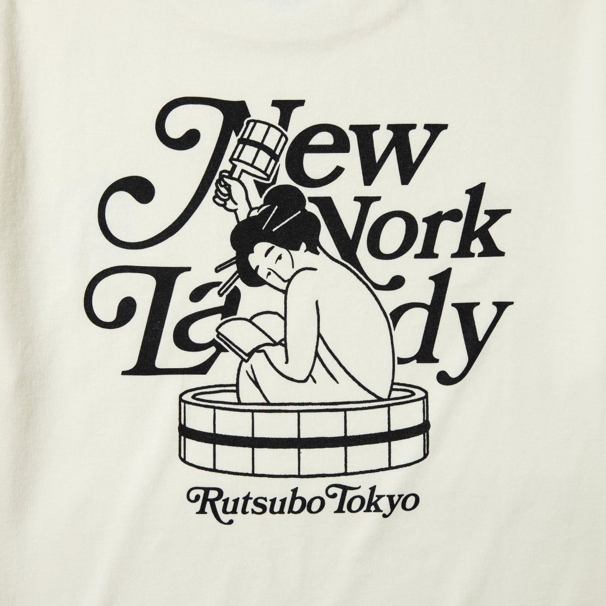 坩堝 NEWYORK LADY S/S T-SHIRTS (RUTSUBO×YU SUDA ) RUTSUBO ニューヨーク レディ ショートスリーブ Tシャツ R26SU-SUDA-TS2【メンズ グラフィックTシャツ バッグプリント 26SS】