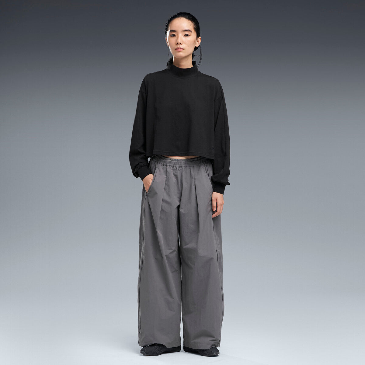 PUMA WASHER WOVEN LONG PANTS プーマ ウォッシャー ウーブン ロング パンツ 640339【レディース ワイドパンツ 機能性 撥水 デイリーユース カジュアル 26FW】