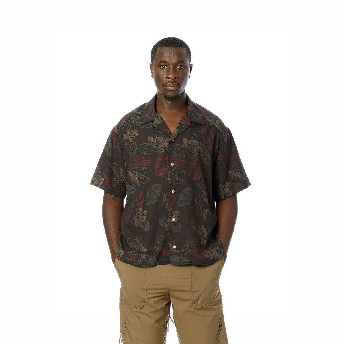 Sandinista Aloha Reverse Shirt サンディニスタ アロハリバースプリントシャツ 60426US02-TP【メンズ 開衿シャツ 半袖 ボタニカル柄 リヨセル生地 26SS】