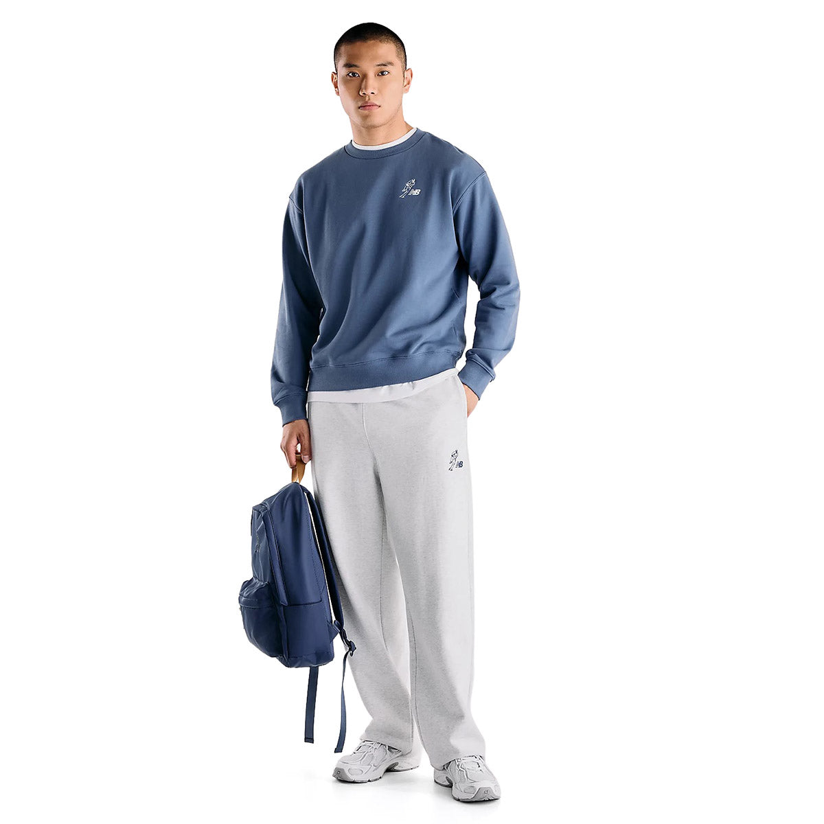 New Balance Shohei Ohtani Always On Logo Sweat Crew ニューバランス 大谷翔平オールウェイズオンロゴスウェットクルー MT6208G【メンズ シグネチャー クルーネック スウェット 長袖 リブ袖 リブ裾 ロゴプリント 26FW】