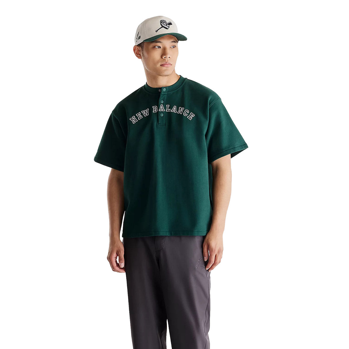 New Balance Shohei Ohtani Signature Henley Neck Short Sleeve T-Shirt ニューバランス 大谷翔平シグネチャーヘンリーネック MT62V56【メンズ シグネチャー ヘンリーネックTシャツ 半袖 ヘンリーネック フレンチテリー 26FW】