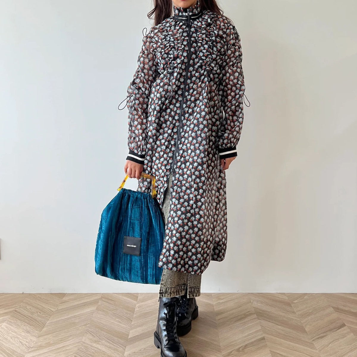 anna sui nyc MARY Dress Blouson アナスイ エヌワイシー MARY ドレスブルゾン 16240431【レディース ドレスブルゾン オーガンジー素材 フェミニン ギャザーシルエット 26FW】