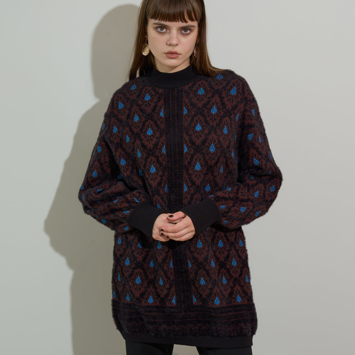anna sui nyc Damask Knit One-piece アナスイ エヌワイシー ダマスクニットワンピース 16240473【レディース ミニワンピース チュニック カジュアル フェミニン 26FW】