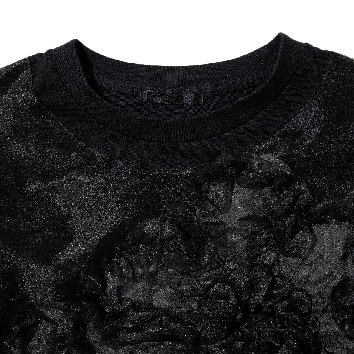 YuumiARIA TULLE FLARE T-SHIRT ユウミアリア チュールフレアTシャツ 262-AC030【レディース トップス カットソー シースルー レイヤード 花柄 26FW】
