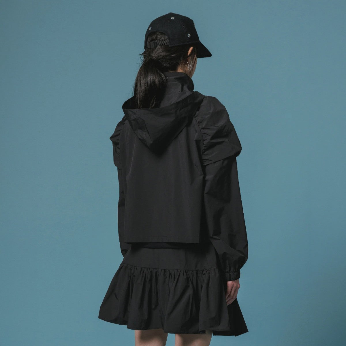 NON TOKYO 2WAY GATHER SHOULDER BLOUSON ノントーキョー 2WAY ギャザーショルダー ブルゾン NON-26A-0801【レディース アウター ライトシェル 2way 撥水加工 ロゴ 26FW】