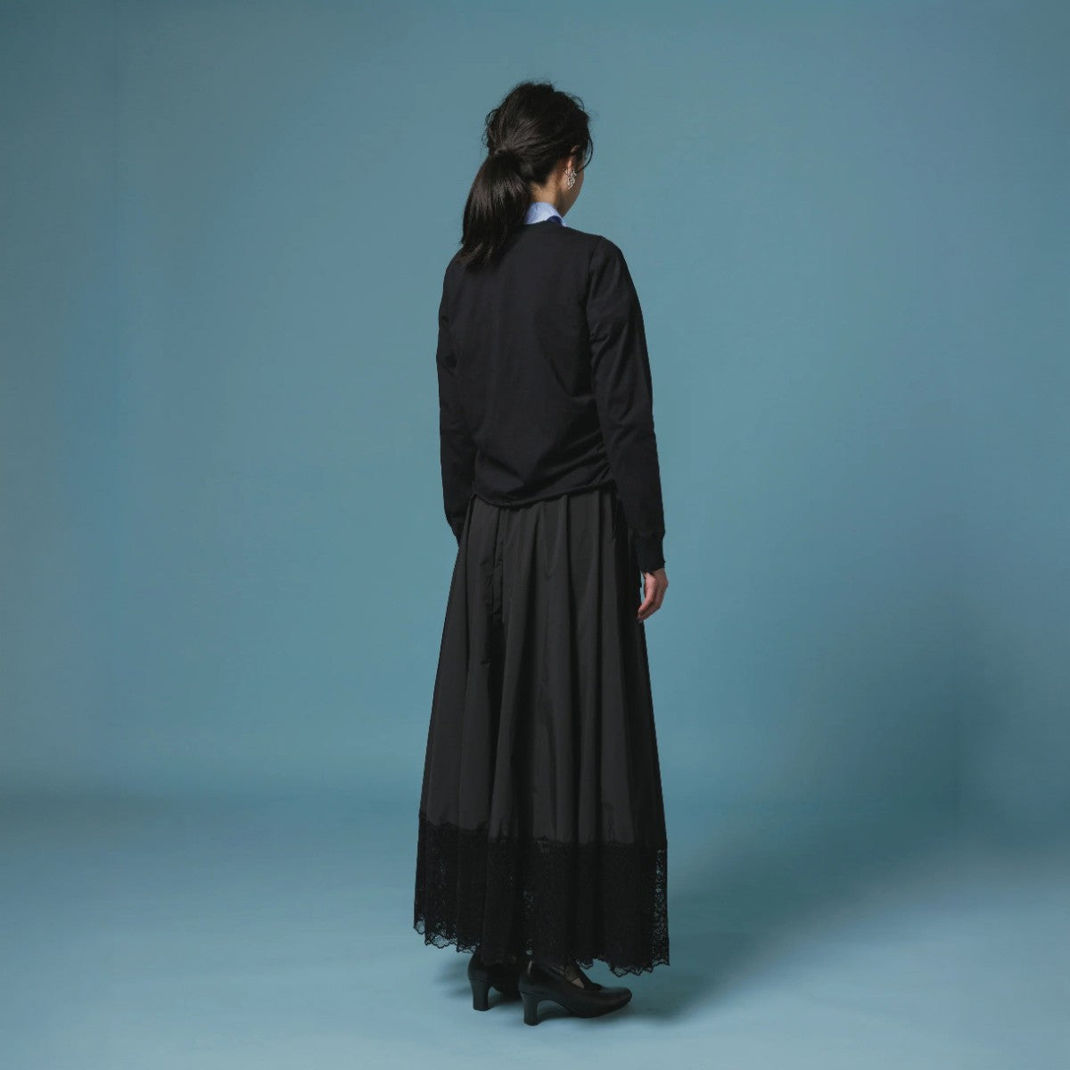 NON TOKYO LACE RIBBON SKIRT ノントーキョー レースリボンスカート NON-26A-0805【レディース ロングスカート ギャザースカート レース 撥水加工 26FW】