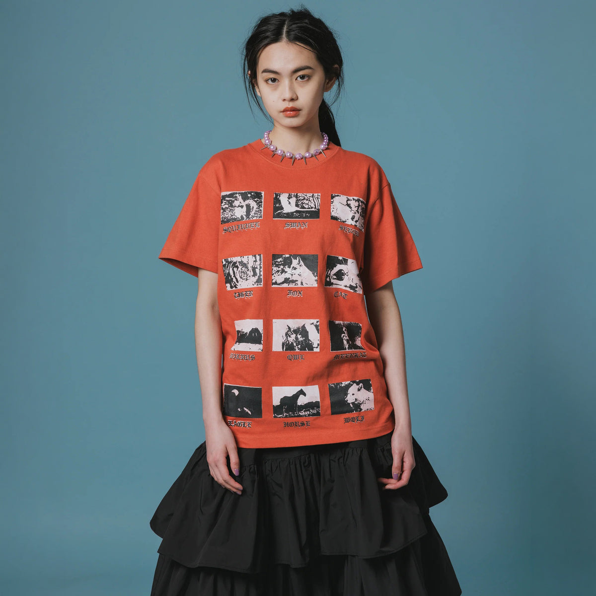 NON TOKYO Print H/S T-Shirt Animal ノントーキョー プリント ハーフスリーブ Tシャツ アニマル NON-26A-0931【レディース 半袖Tシャツ プリント グラフィック 動物 26FW】