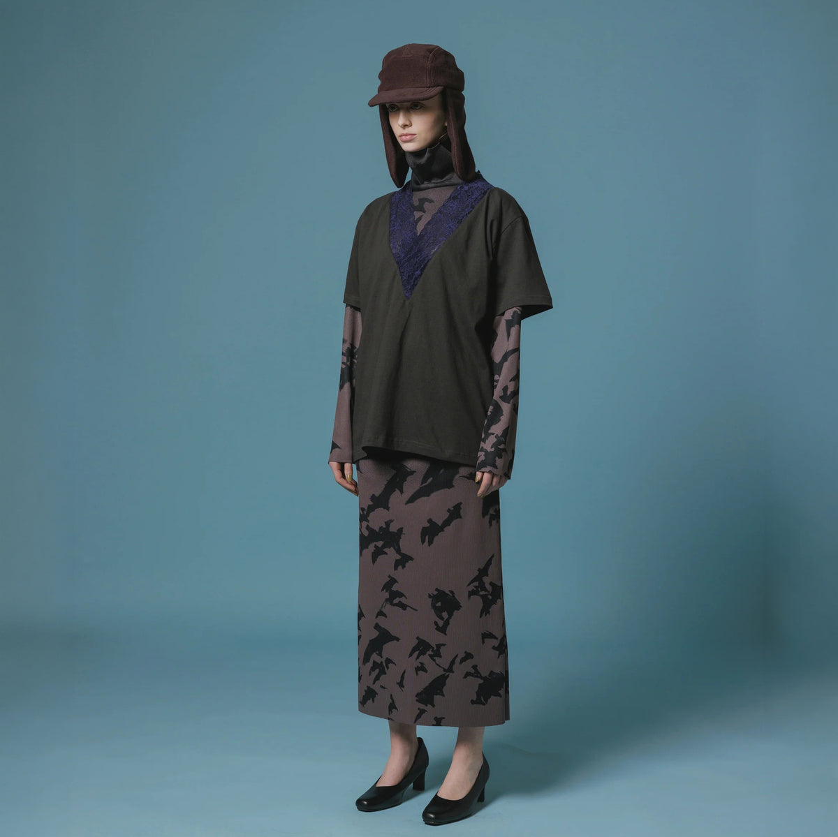 NON TOKYO Print Rib L/S One-piece ノントーキョー プリントリブロングスリーブワンピース NON-26A-1017【レディース 長袖ワンピース ロングワンピース 速乾性 ポケット付き 26FW】