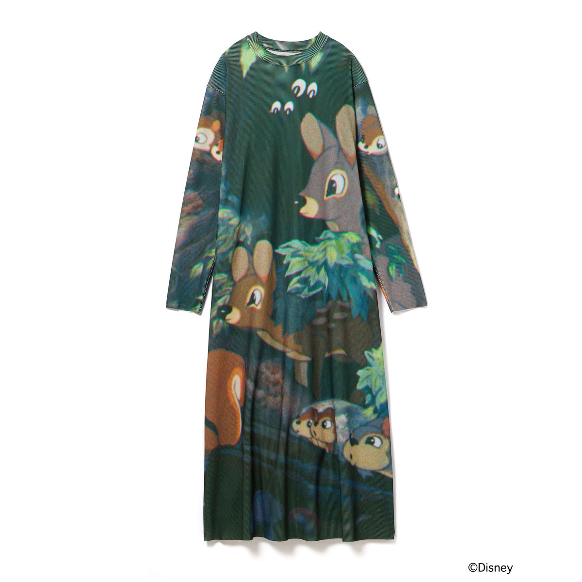 NON TOKYO Print Rib L/S One-Piese / Snow White ノントーキョー プリントリブロングスリーブワンピース/スノーホワイト NON-26A-SW10-003【レディース リブワンピース 長袖ワンピース プリントワンピース 総柄プリント 26FW】