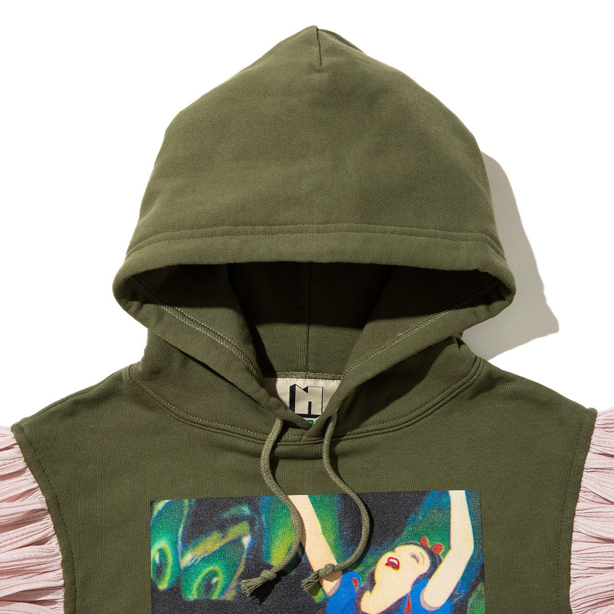 NON TOKYO FRILL SLEEVE HOODIE ノントーキョー フリル スリーブ フーディー NON-26A-SW8-009【レディース プルオーバーフーディー フリル付き グラフィック 前面プリント 26FW】