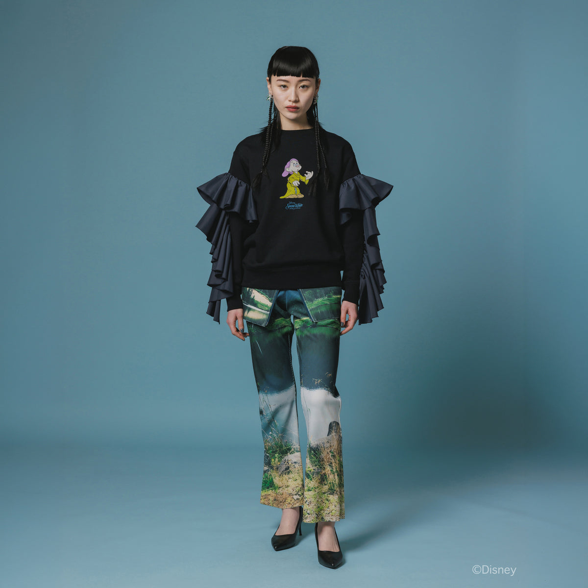 NON TOKYO Frill Sleeve Pullover Sweat ノントーキョー フリルスリーブ プルオーバースウェット NON-26A-SW9-008【レディース フリルスウェット プルオーバースウェット スウェット トレーナー 26FW】