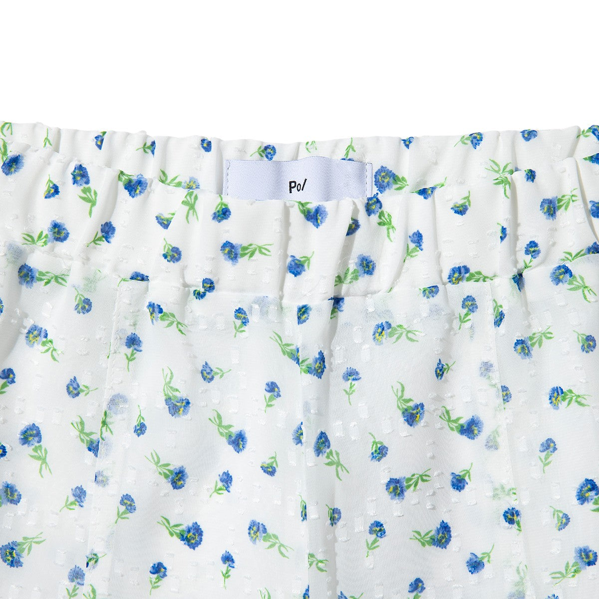 PoI FLOWER JAQUARD FRILL PANTS ポィ フラワー ジャカードフリルパンツ 262-FP09【レディース ワイドパンツ フラワープリント 花柄 ゴムウエスト 26FW】