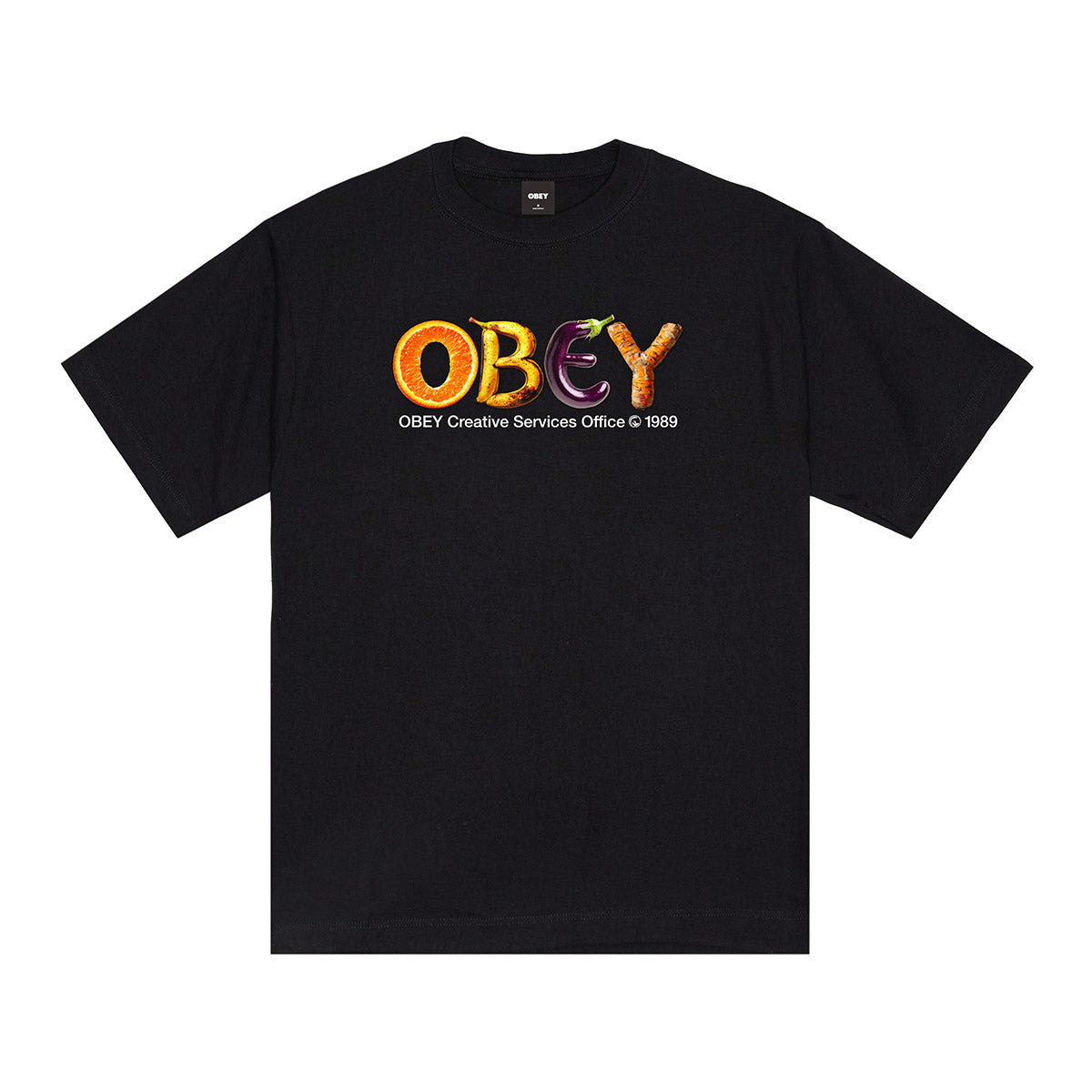 OBEY CREATIVE SERVICES OFFICE オベイ クリエイティブ サービス オフィス 168024461【メンズ 半袖Tシャツ 前面プリント 8オンス生地 26FW】