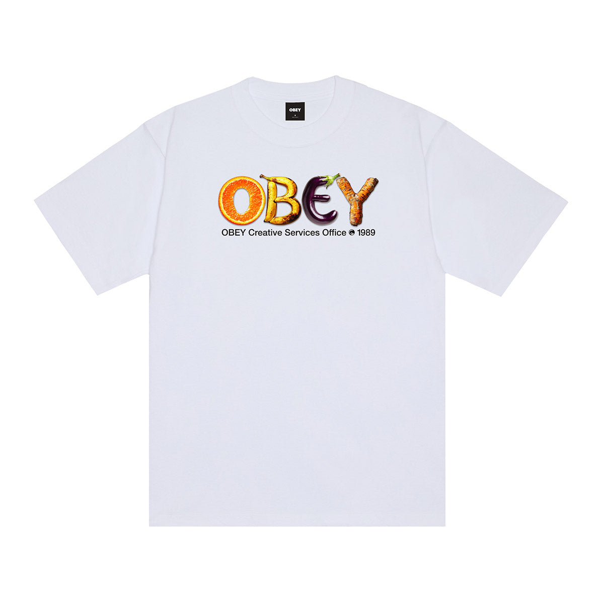OBEY CREATIVE SERVICES OFFICE オベイ クリエイティブ サービス オフィス 168024461【メンズ 半袖Tシャツ 前面プリント 8オンス生地 26FW】