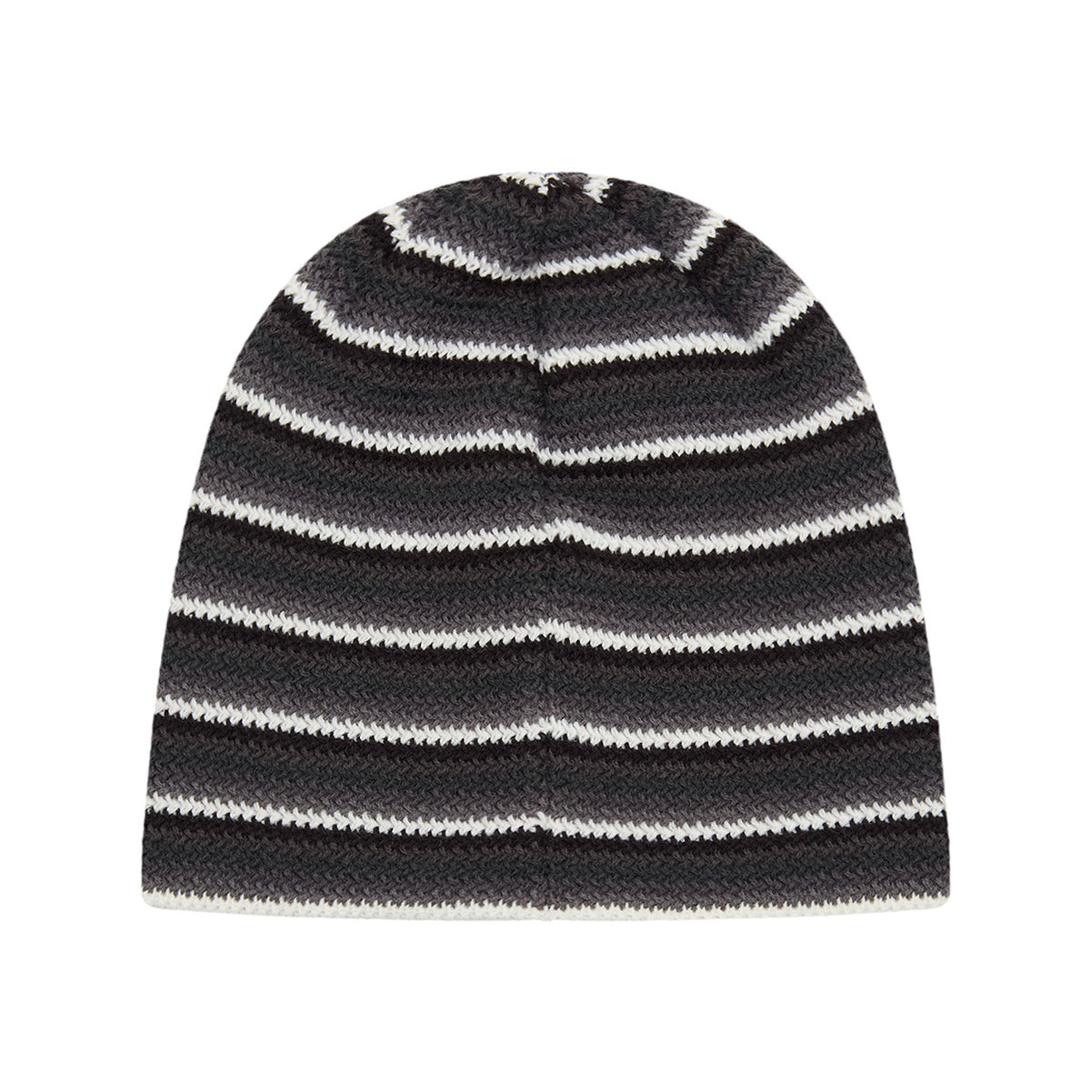 OBEY BROADCAST BEANIE オベイ ブロードキャスト ビーニー 100030242【メンズ 袖口リブなし ストライプ柄 ニット編み ロゴラベル付き 26FW】