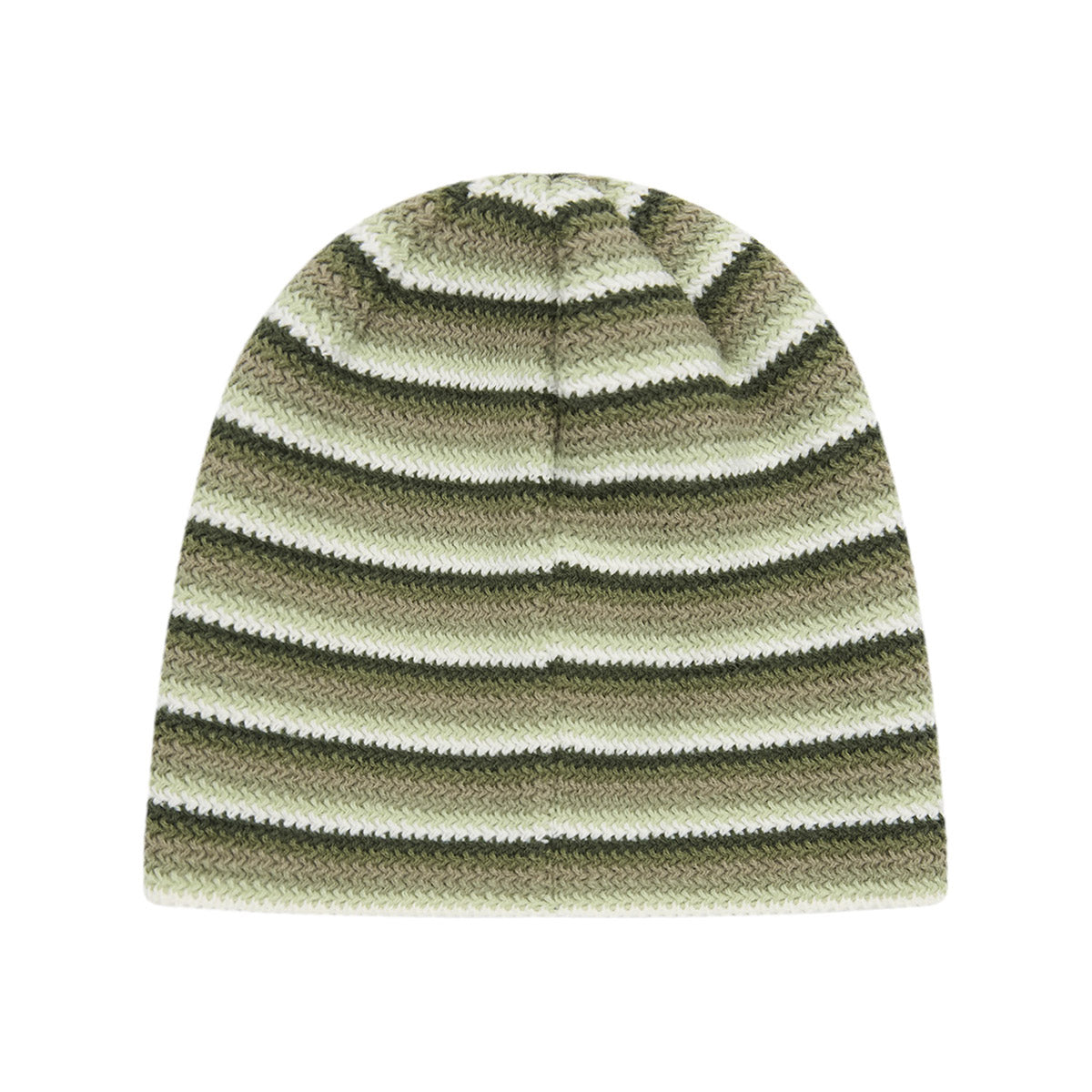 OBEY BROADCAST BEANIE オベイ ブロードキャスト ビーニー 100030242【メンズ 袖口リブなし ストライプ柄 ニット編み ロゴラベル付き 26FW】