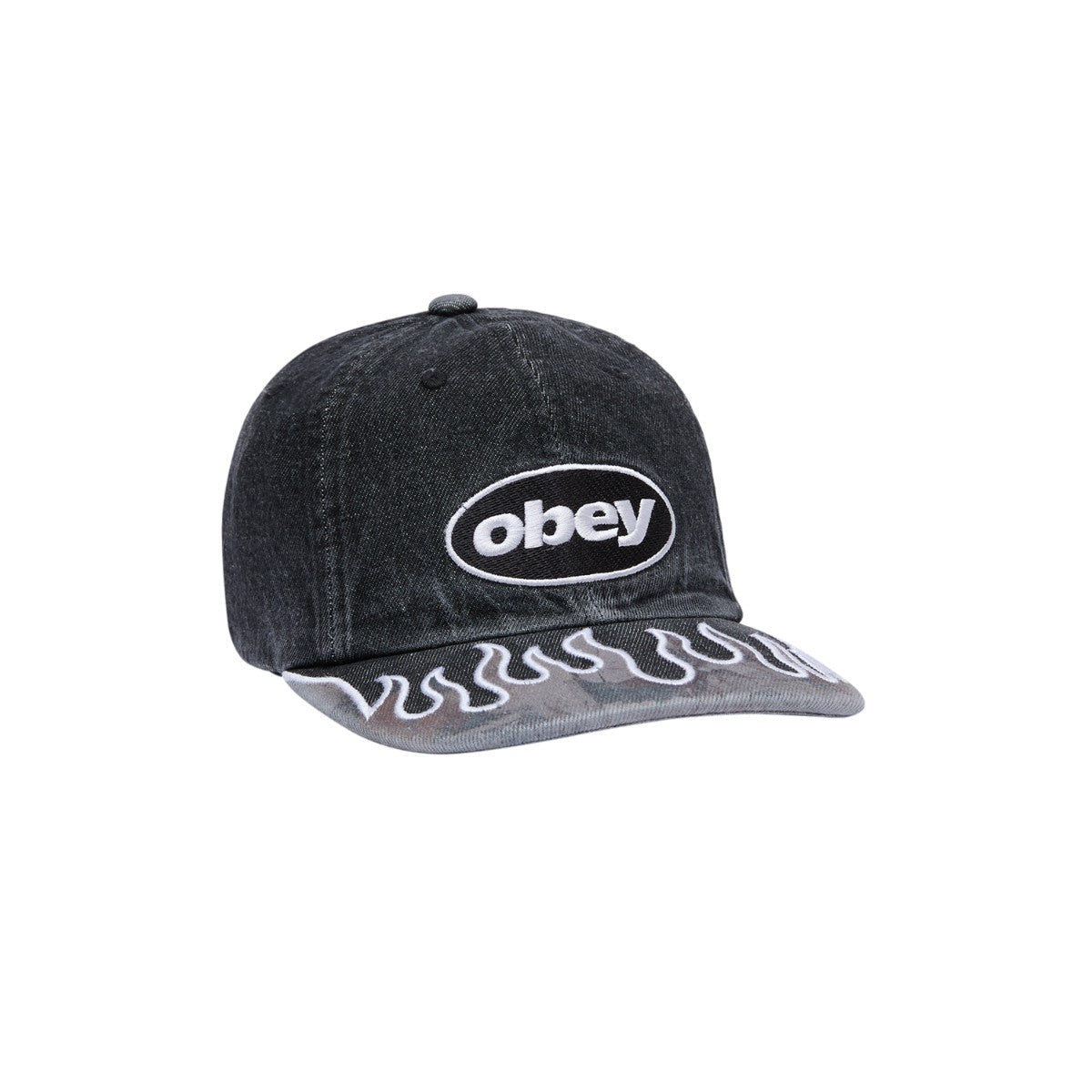 OBEY PIGMENT FLAMES 6 PANEL VB オベイ ピグメント フレイムス 6パネル VB 100580456【メンズ キャップ 刺繍 カジュアル デニム素材 デイリーユース 26FW】